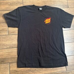 SANTA CRUZ SKATEBOARDS Shirt Men L Black Red Yellow Skate Logo Graphic Tee